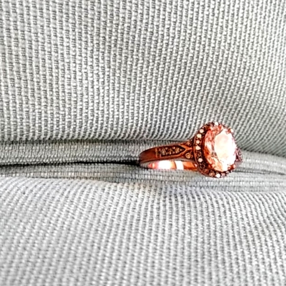 🌸 MARROPINO MORGANITE, CHAMPAGNE DIAMOND RING🌸 - Picture 2 of 5